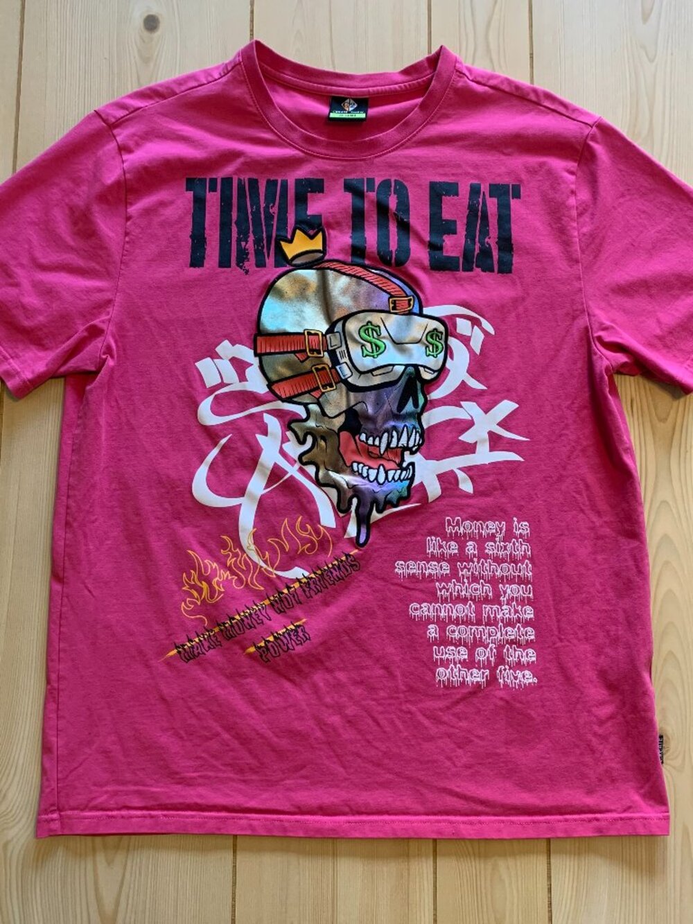 Create 2MRW Streetwear Skull Time To Eat Punk Cyberpunk Hip-Hop T-Shirt 2XL